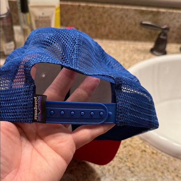 Patagonia White and Red Trucker Hat - Picture 2 of 3